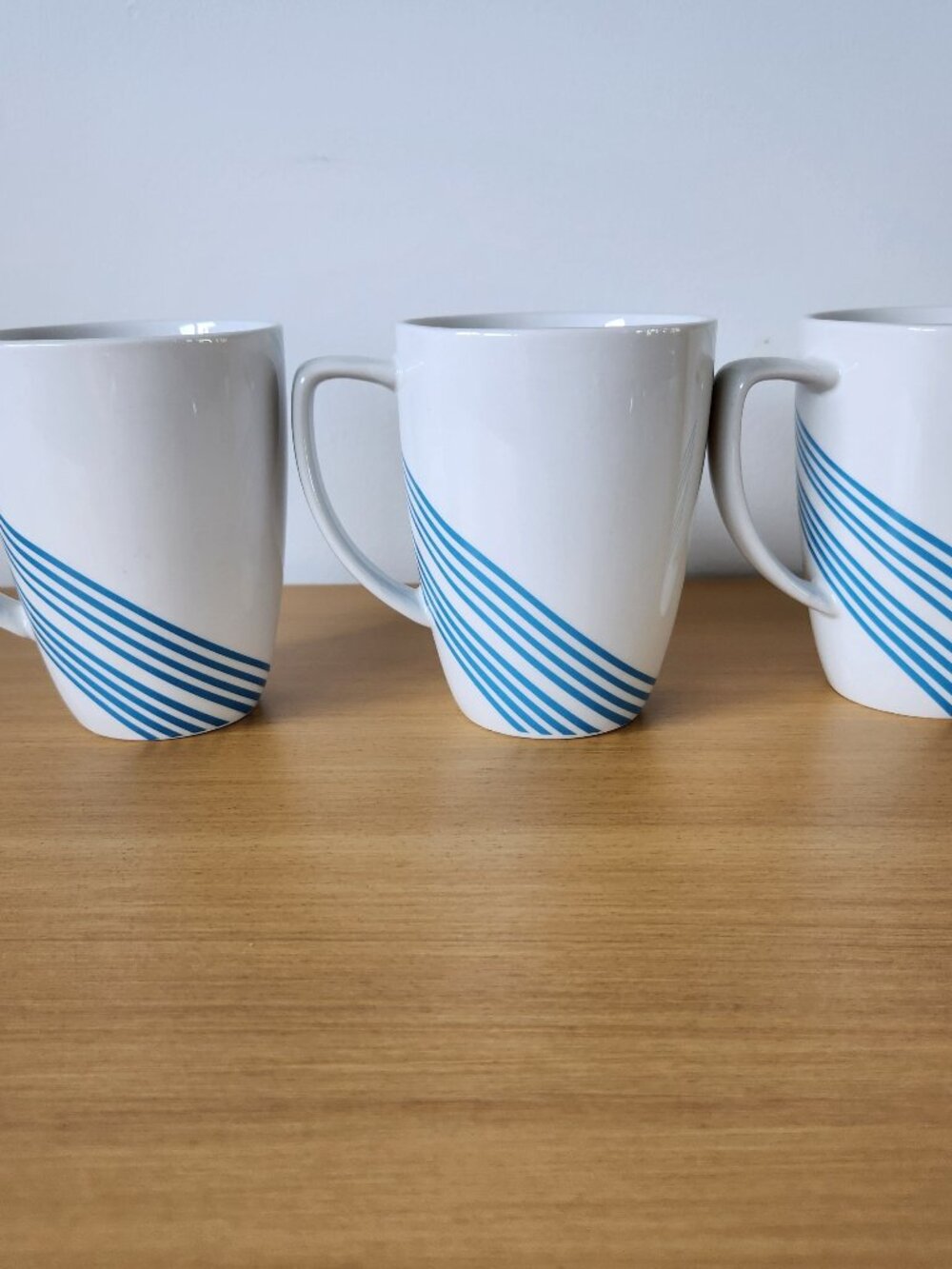 3 Corelle Coordinates Ocean Arc Porcelain Mugs White 12 oz